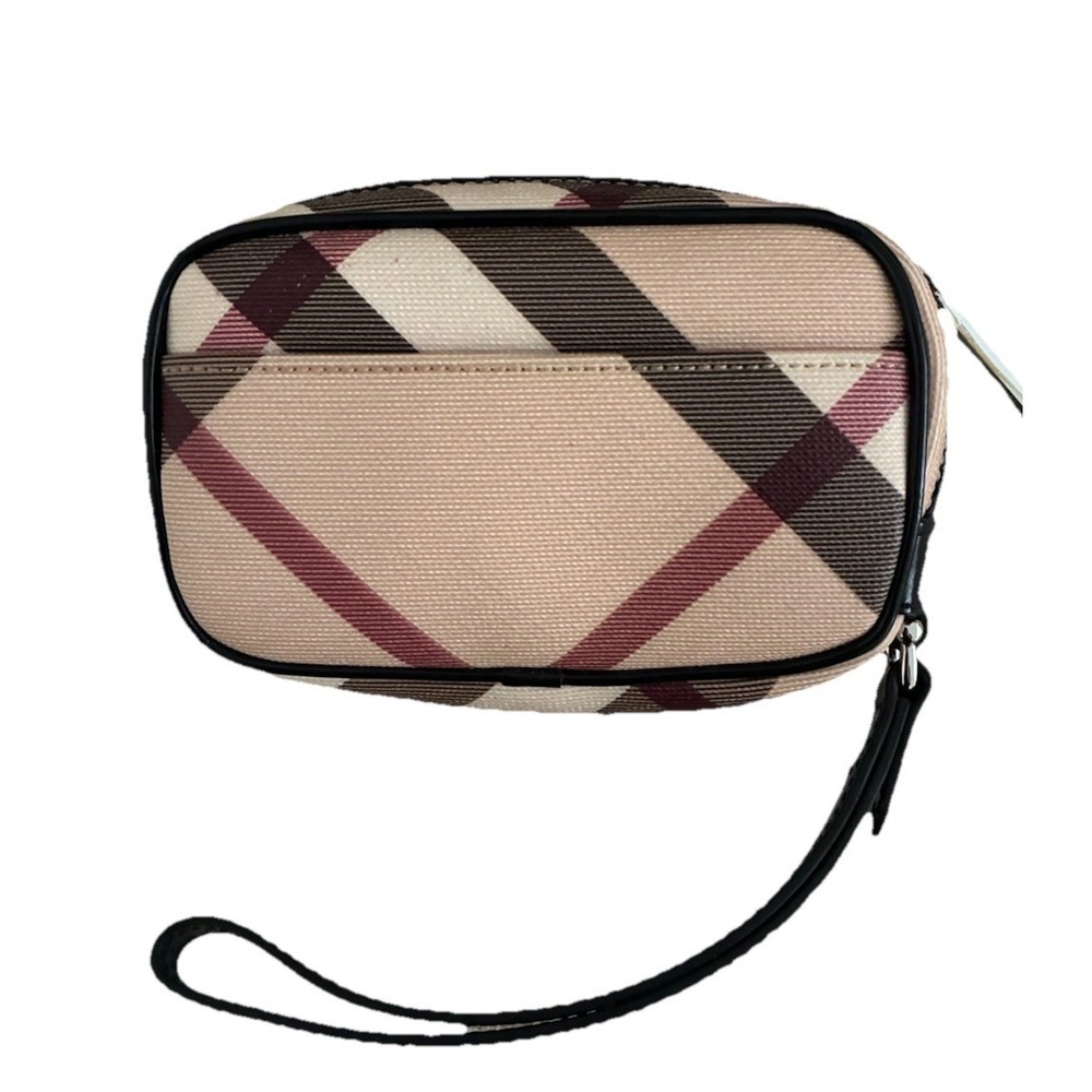 Burberry‎ Wristlet Nova Check Black Trum Camera Bag 5x3x1.5" NEW *spot